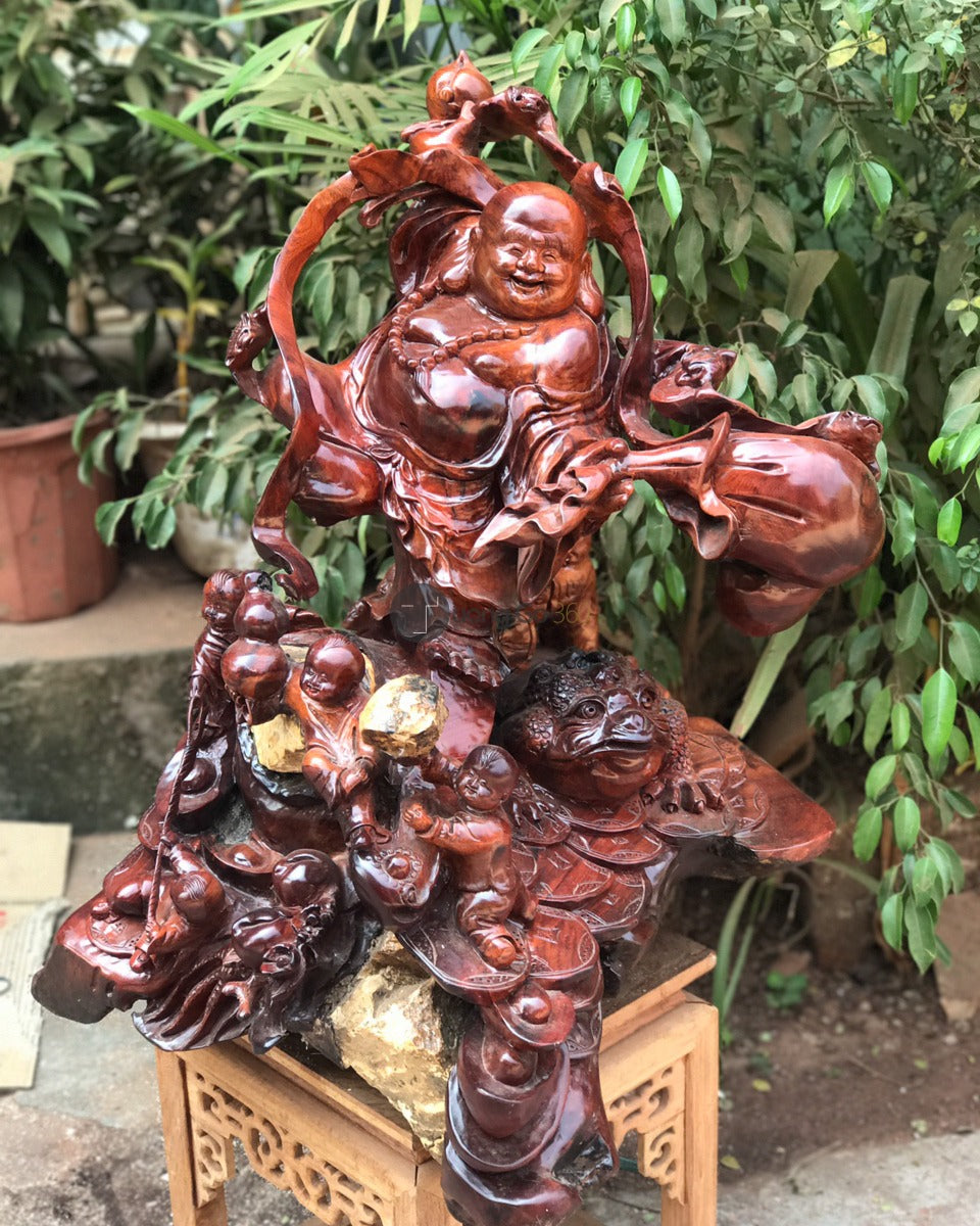 Di Lặc Ngũ Phúc Hoan Hỷ Gỗ Hương Gia Lai