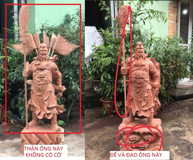 Tượng Quan Công Chống Đao Cao 130cm