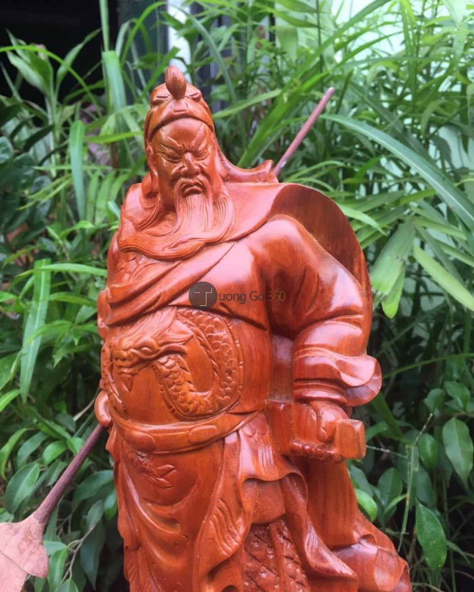 Quan Công Xách Đao Gỗ Hương Cao 40