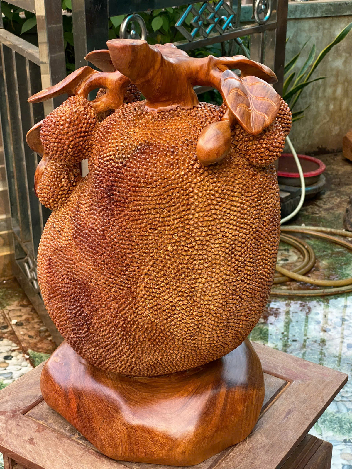 Gỗ Mỹ Nghệ Trái Mít Tài Lộc - Hương Ta Liền Khối, Kích Thước 48x32x25c