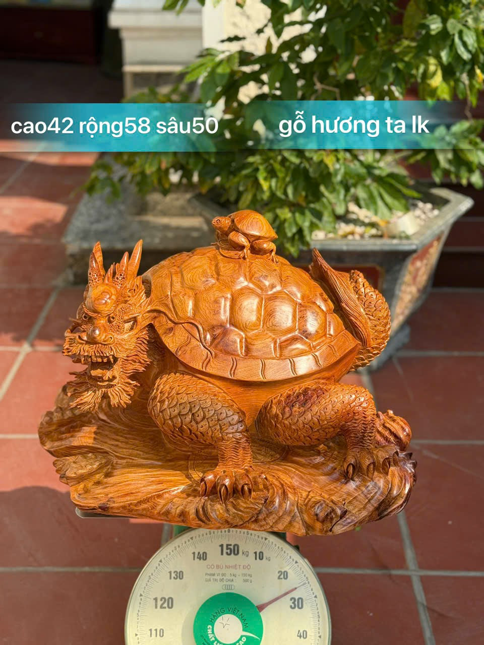Tượng Linh Vật Long Quy Mẫu Tử Hương Ta Cao 42