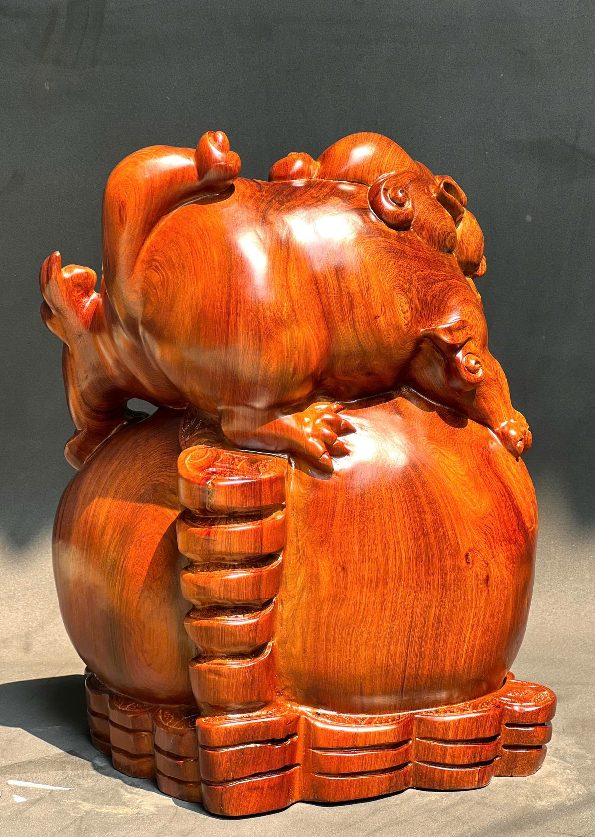 Tượng- Linh Vật Nghê Gỗ Hương Đá Nguyên Khối Cao 45cm