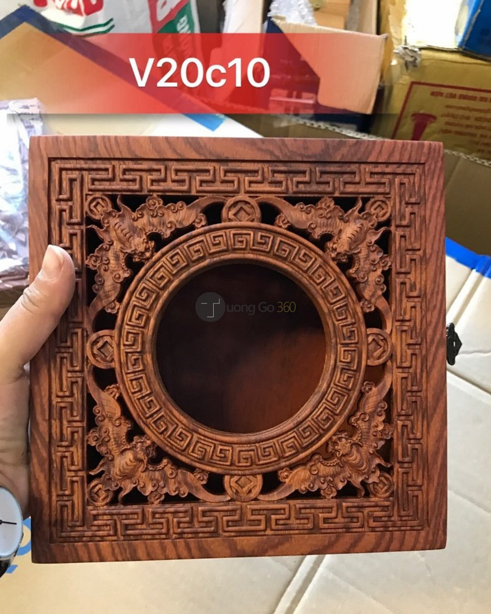 Hộp Để Giấy Ăn Cao Cấp - Vuông Bằng Gỗ Hương