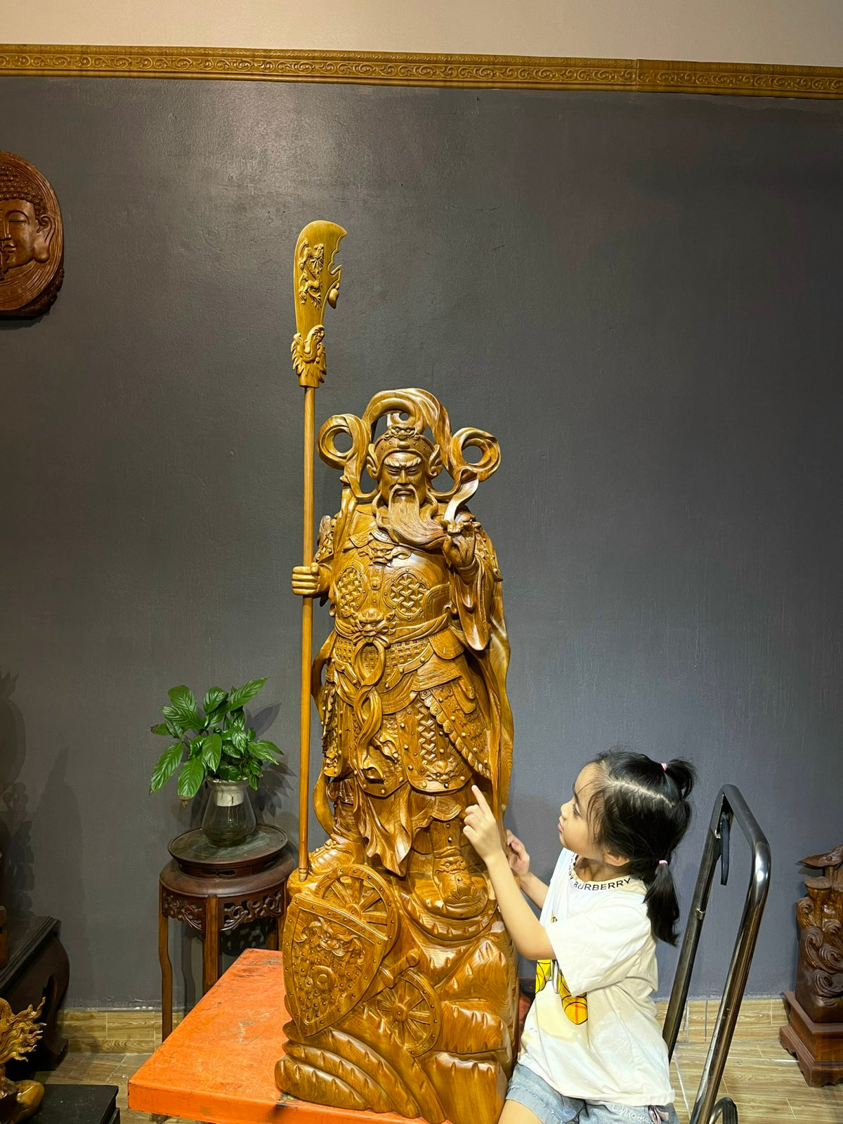 Tượng quan công quan vân trường gỗ ngọc am cao 121cm