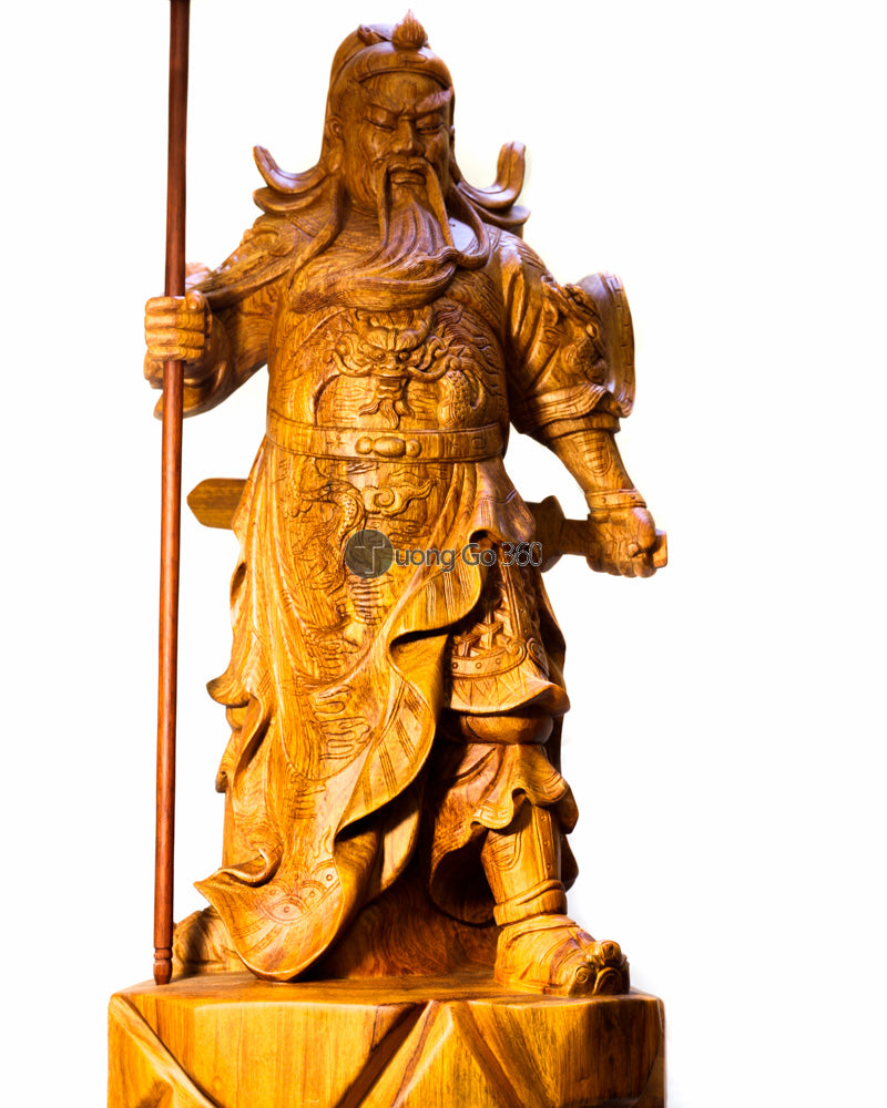 Tượng Gỗ Quan Công Chống Đao
