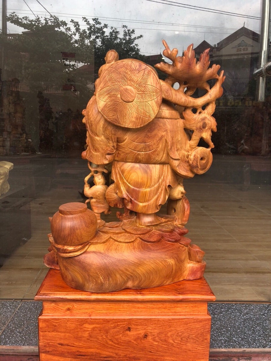 Di Lặc Tam Tặc Vác Cành Đào Đứng Bao Tiền