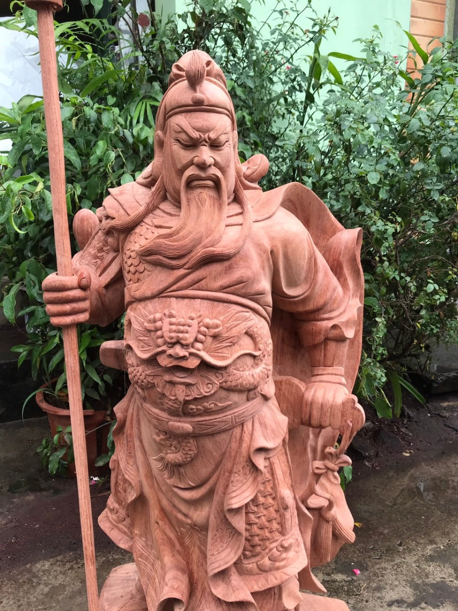 Tượng Quan Công Chống Đao Đứng Đế Tùng 1m