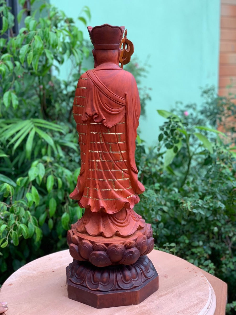 Tượng Địa Tạng Vương Đứng Đài Sen Sơn Giả Cổ
