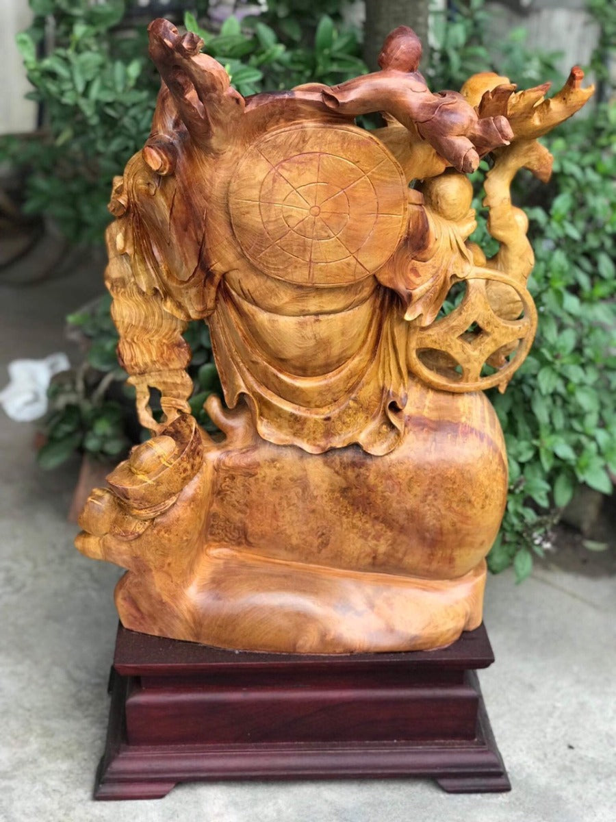Tượng Di Lặc Vác Cành Đào Nu Hương