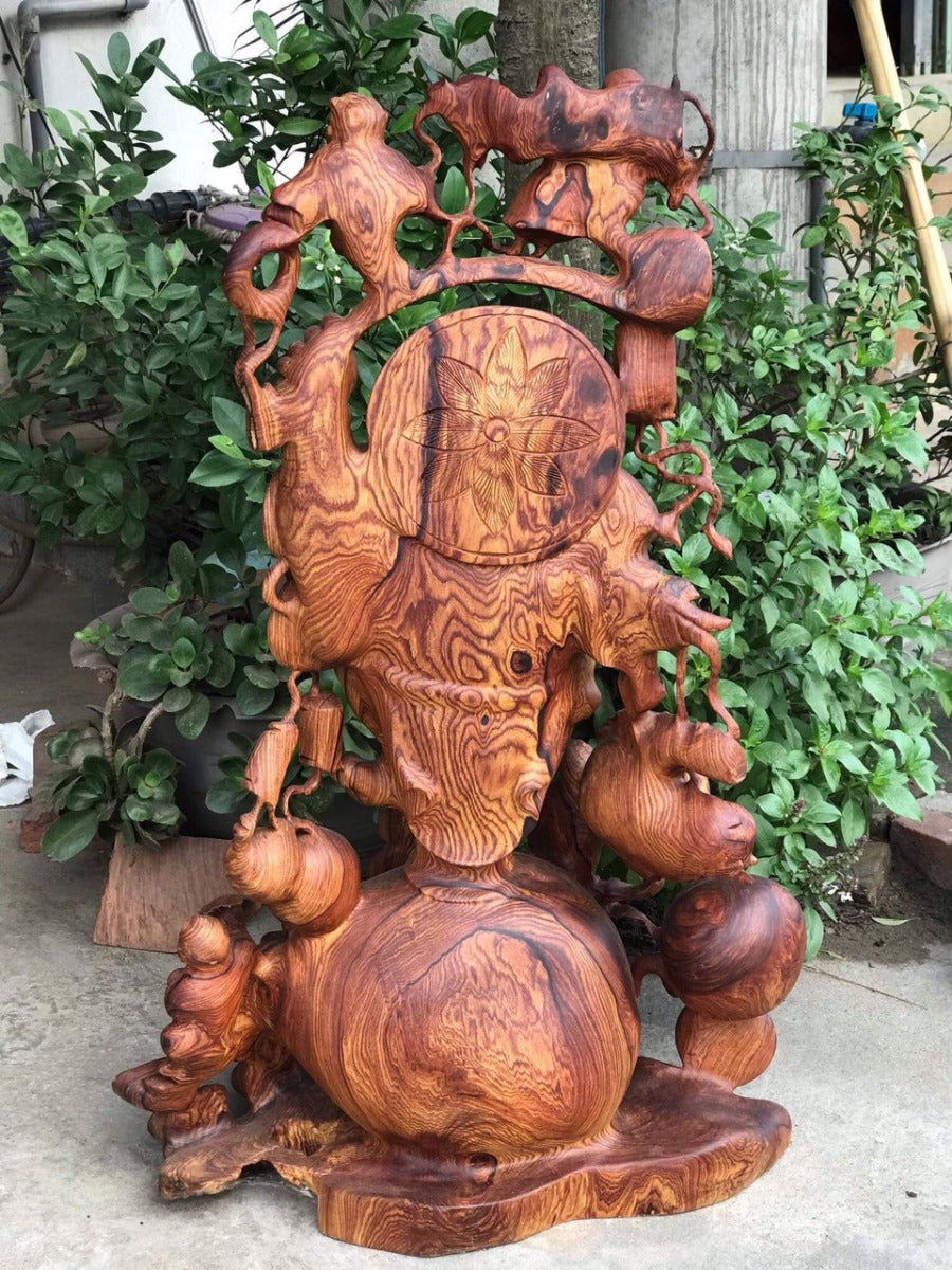 Tượng Phật Di Lặc Ngũ Tặc Gỗ Cẩm