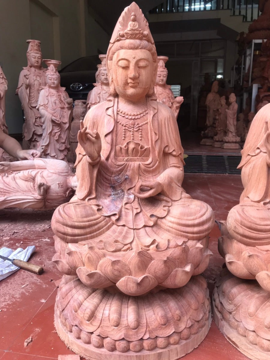 Tượng Gỗ Phật Bà Quan Âm Cao 68 Sơn Giả Cổ