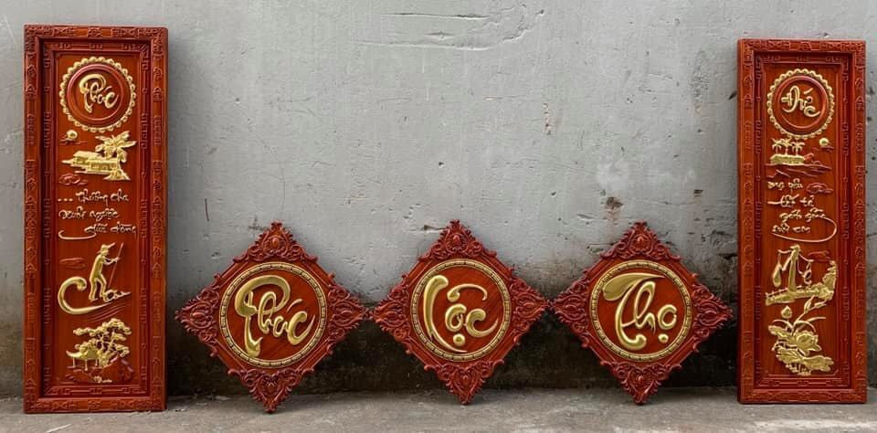 Bộ Tranh Trang Trí Phòng Khách Phúc Lộc Thọ