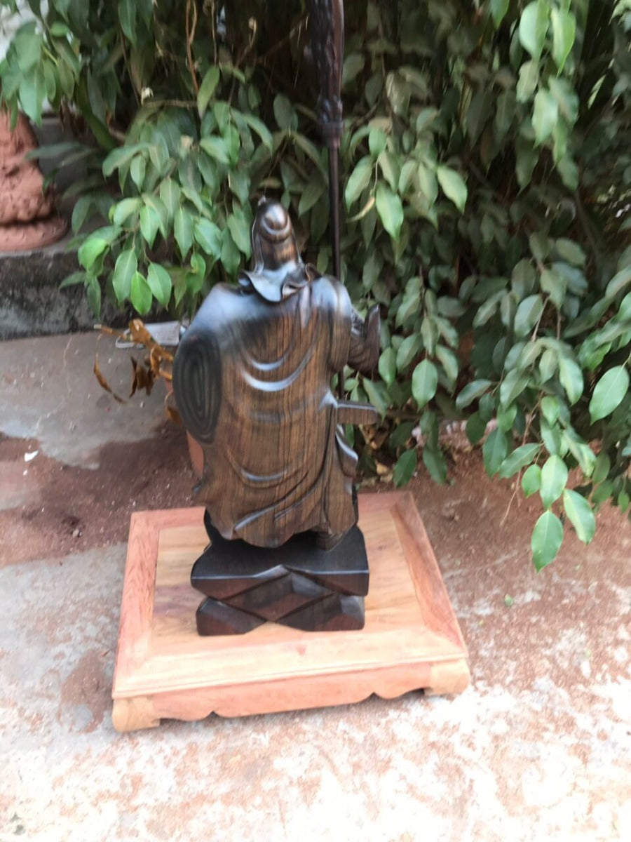 Tượng Quan Vân Trường - Quan Công Đế Tùng Gỗ Mun Cao 60