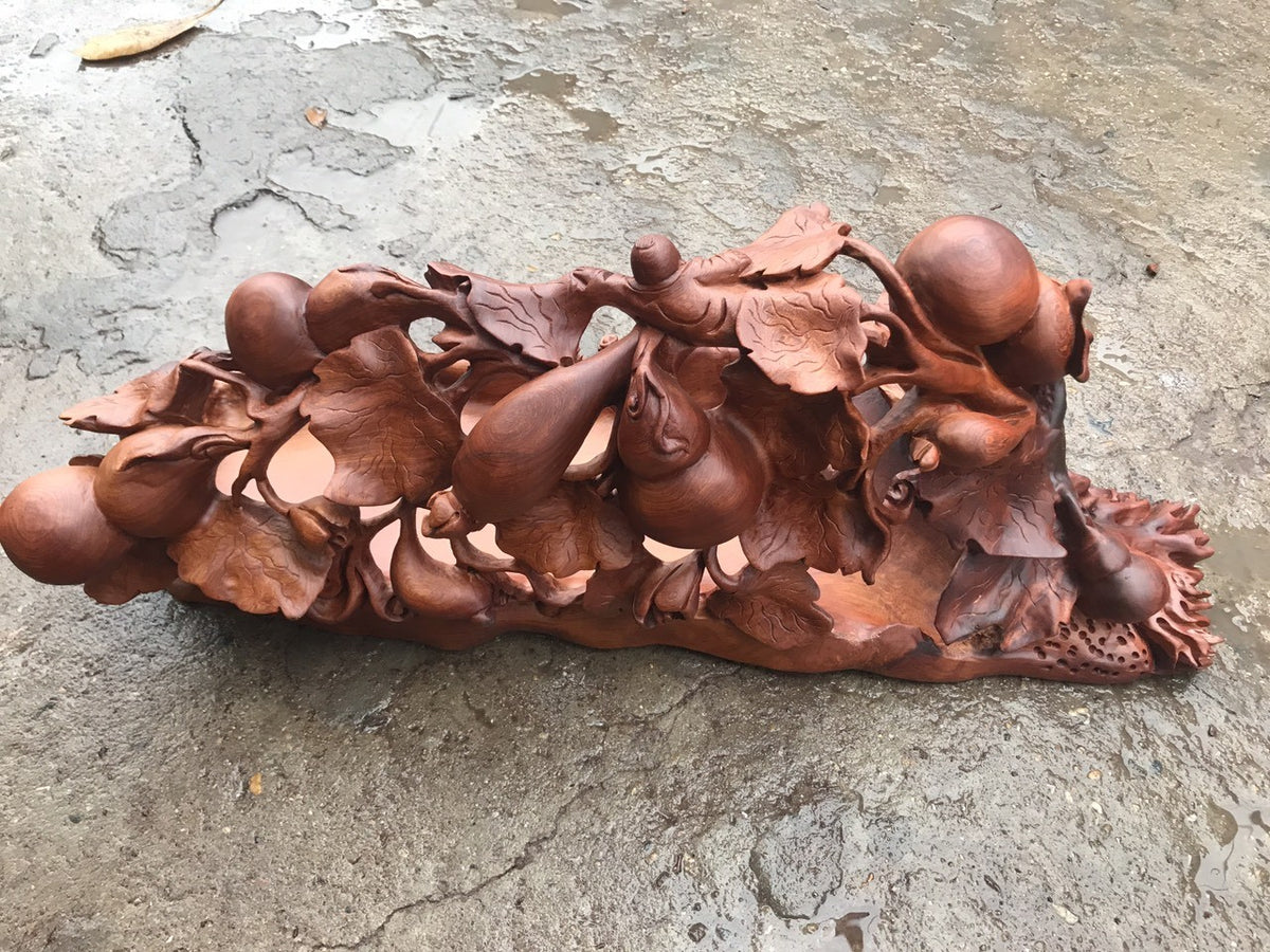 Khay - Chạm Di Lặc Gỗ Hương Ta