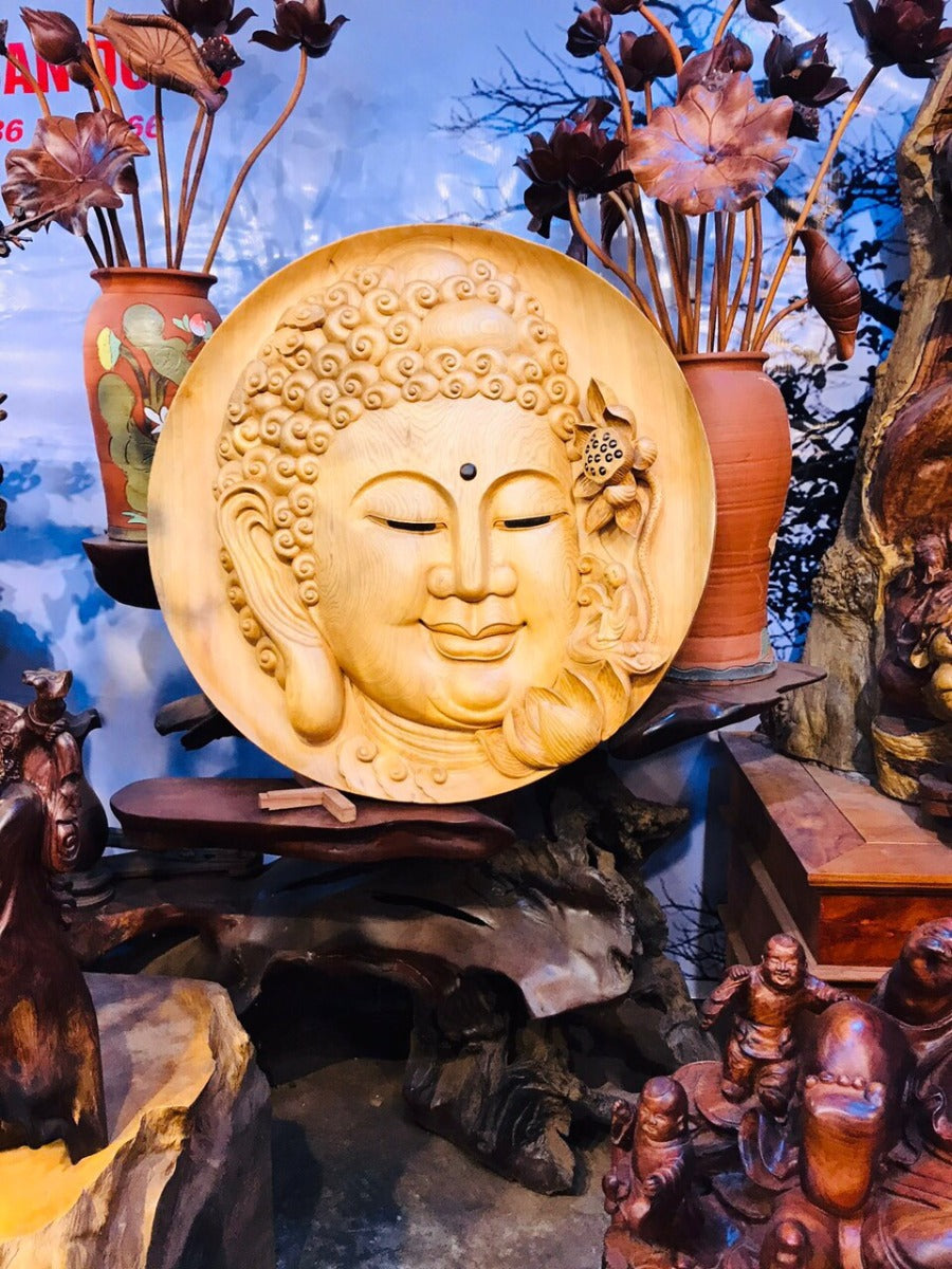 Tượng Diện Phật Gỗ Pơ Mu