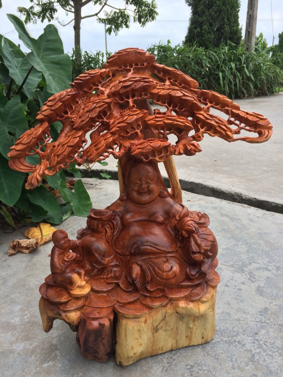 Di Lặc Ngồi Gốc Tùng Cao 70