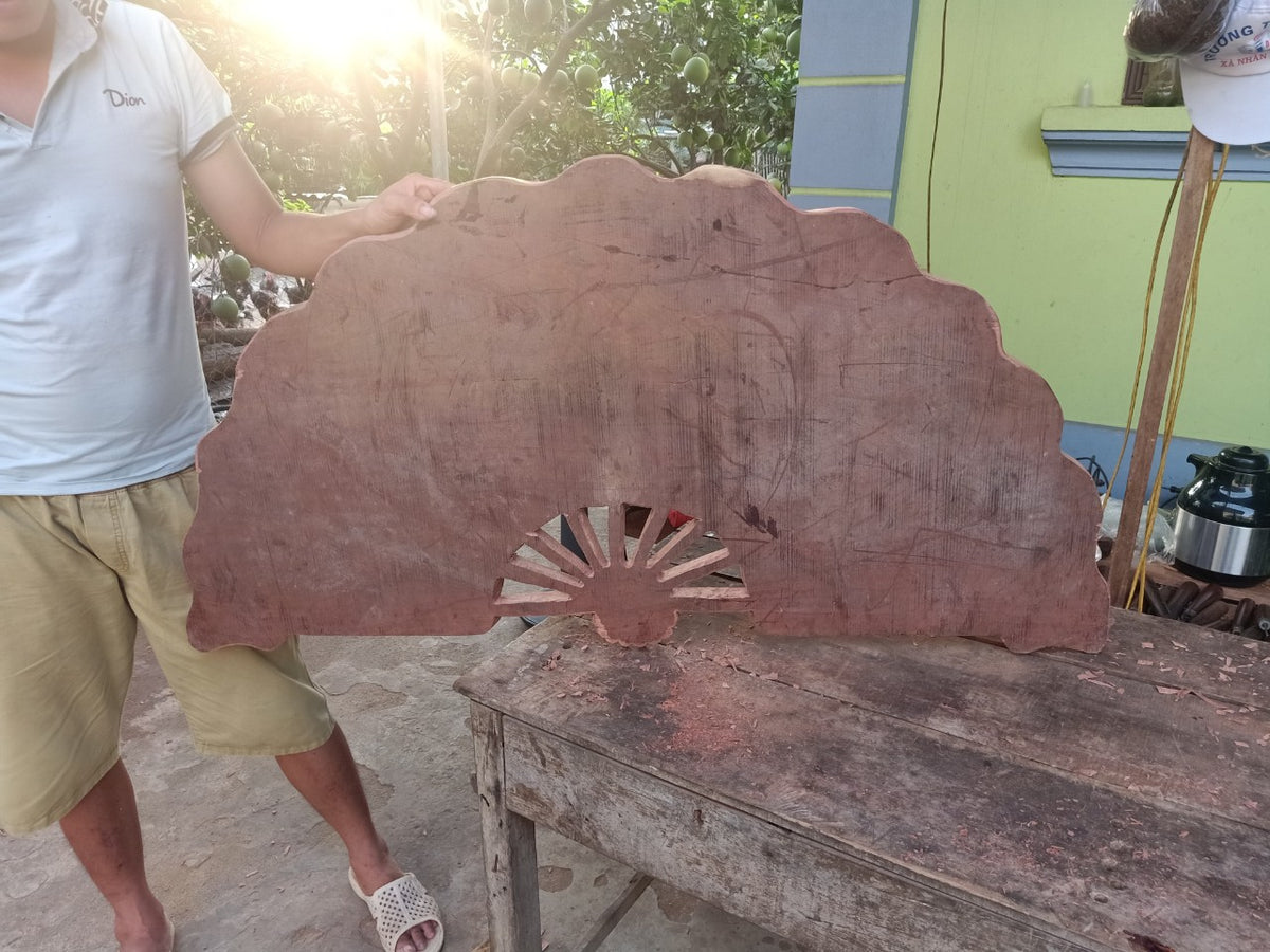 Tranh Quạt Gỗ Tứ Linh - Long, Lân, Quy, Phụng