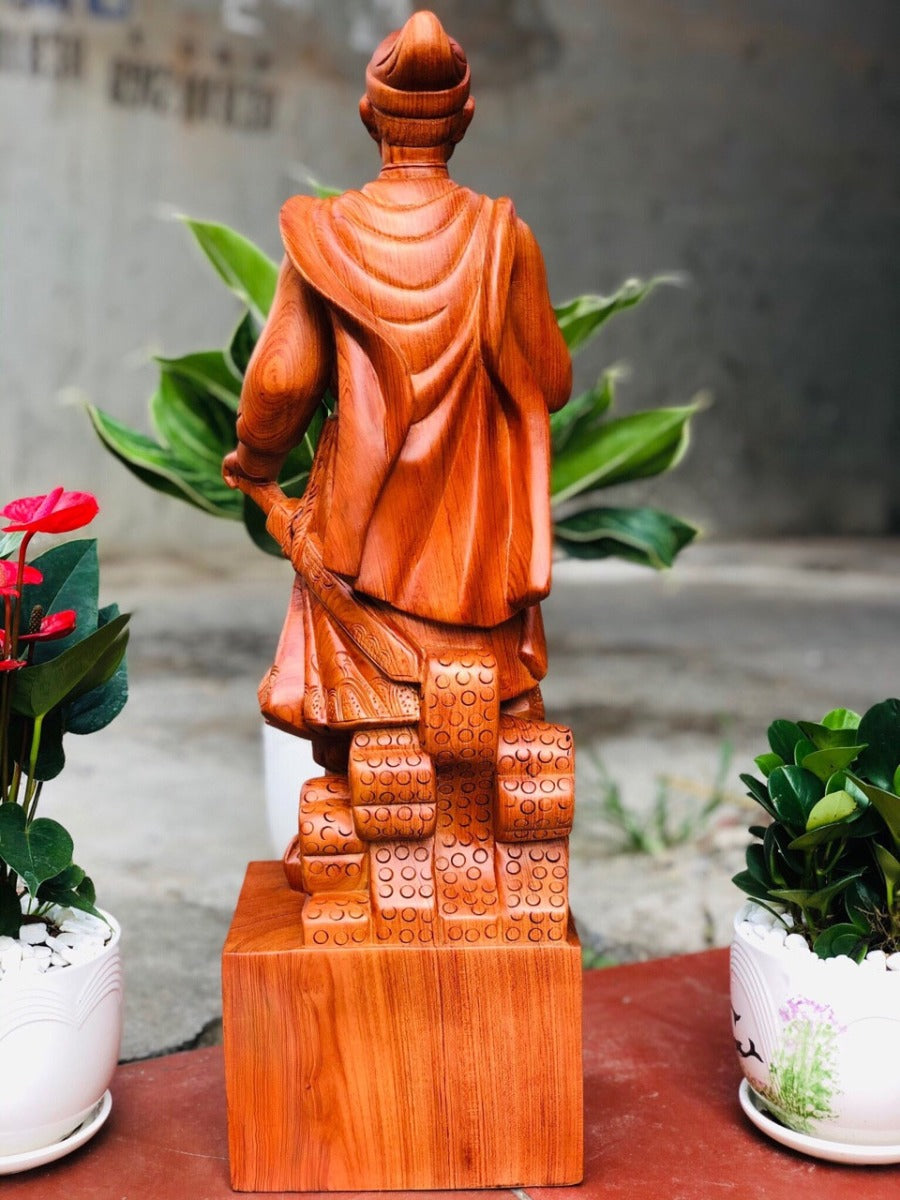 Tượng gỗ Hưng Đạo Đại Vương Trần Quốc Tuấn - Truyền Thần Cao 70