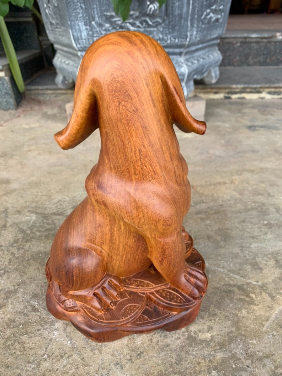 Tượng Gỗ Linh Vật Phong Thủy Con Chó - Tuổi Tuất