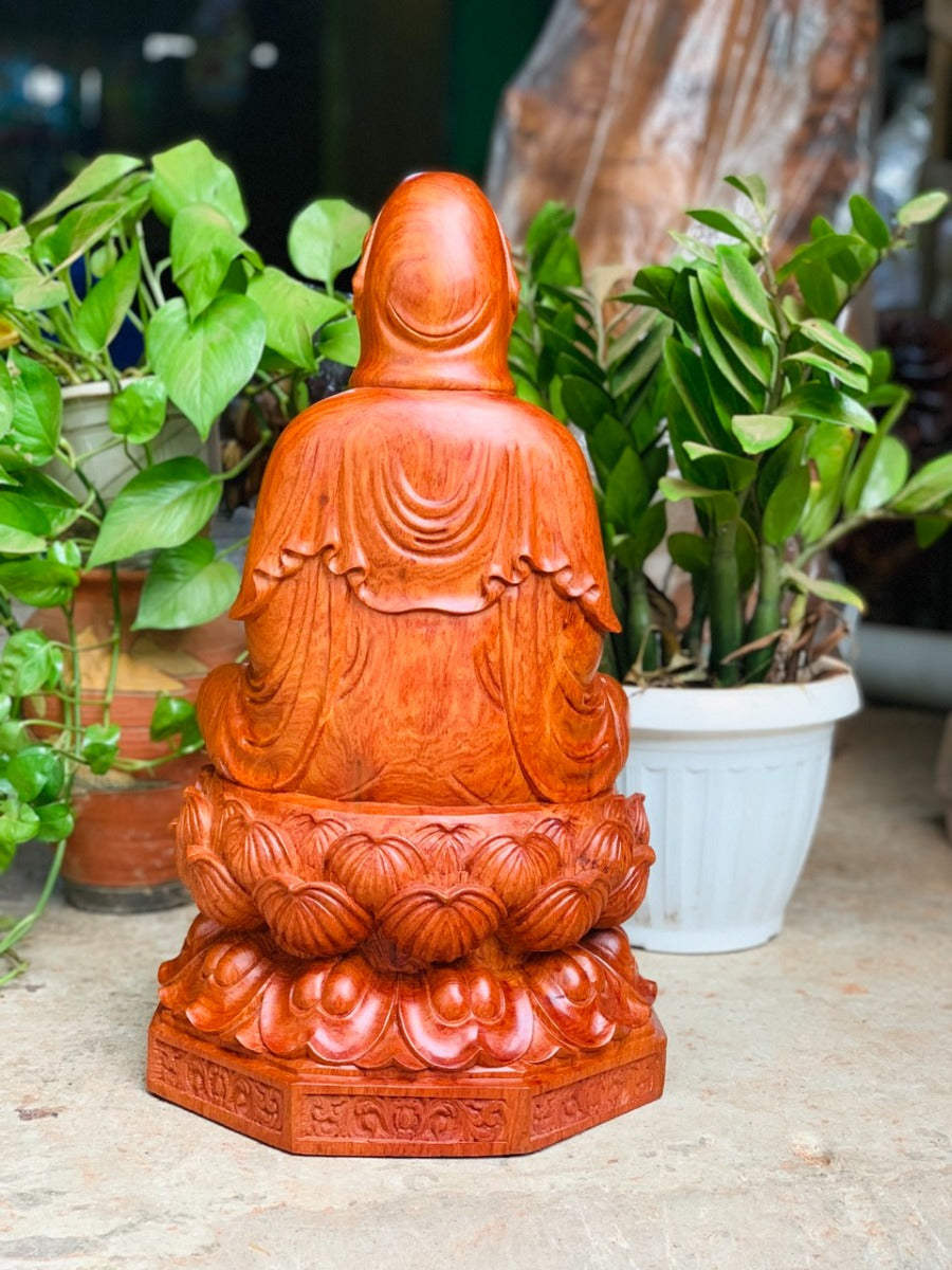 Tượng Gỗ Quan Âm Hương Cao 50 Đế Lục Giác