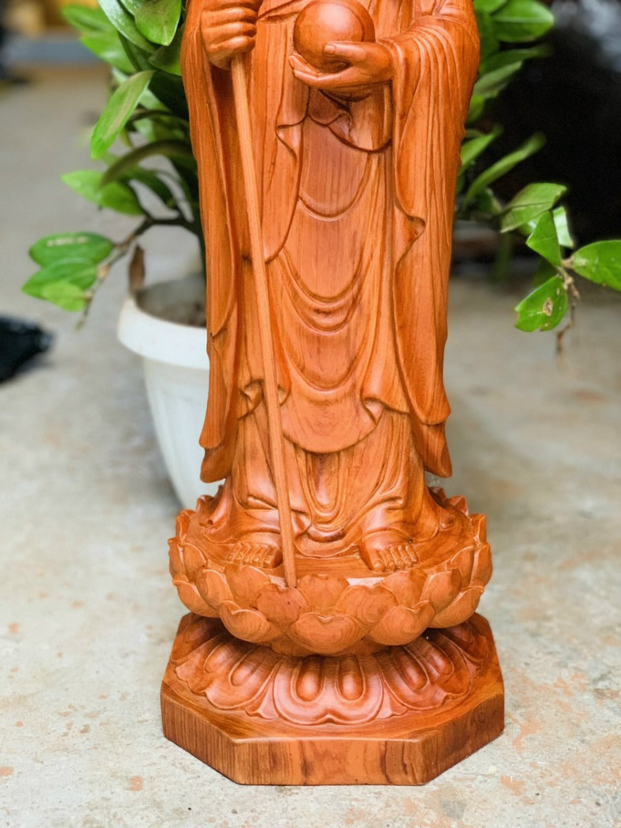 Tượng Địa Tạng Vương Đứng Đài Sen Cao 60