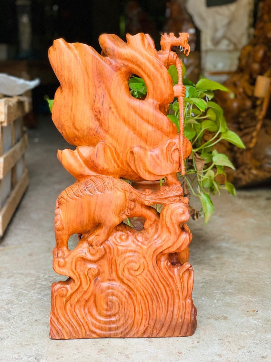 Đạt Ma Song Lân Gỗ Hương