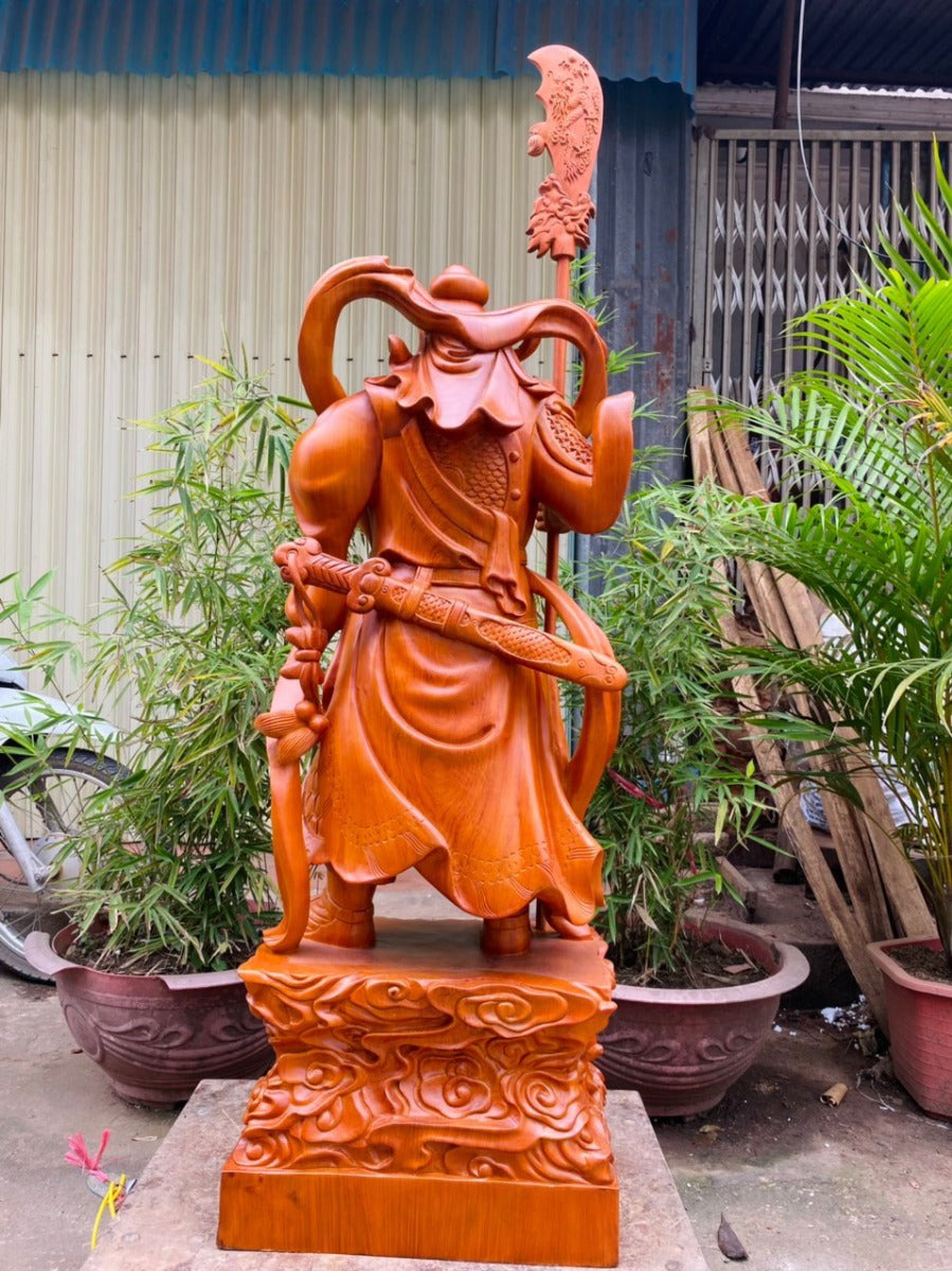 Quan Công - Quan Vân Trường Đứng Chống Đao Vuốt Râu Cao 110