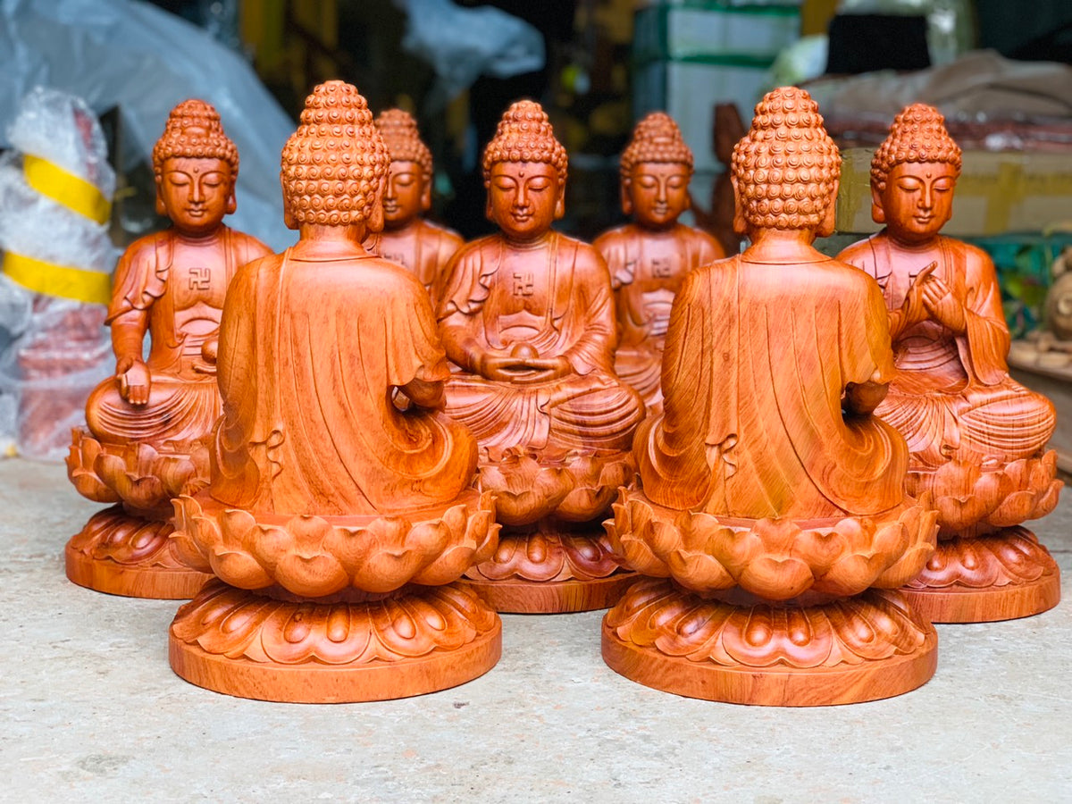 Tượng Thất Phật Dược Sư Gỗ Hương Cao 30