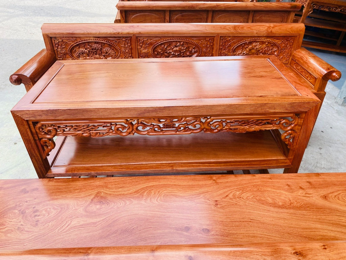 Bộ Trường Kỷ Tứ Quý Gỗ Hương Đá