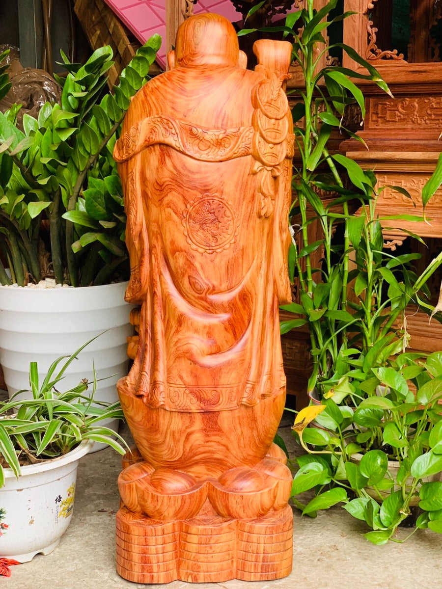 Tượng Gỗ Phật Di Lặc Chúc Phuc 5 Chú Tiểu