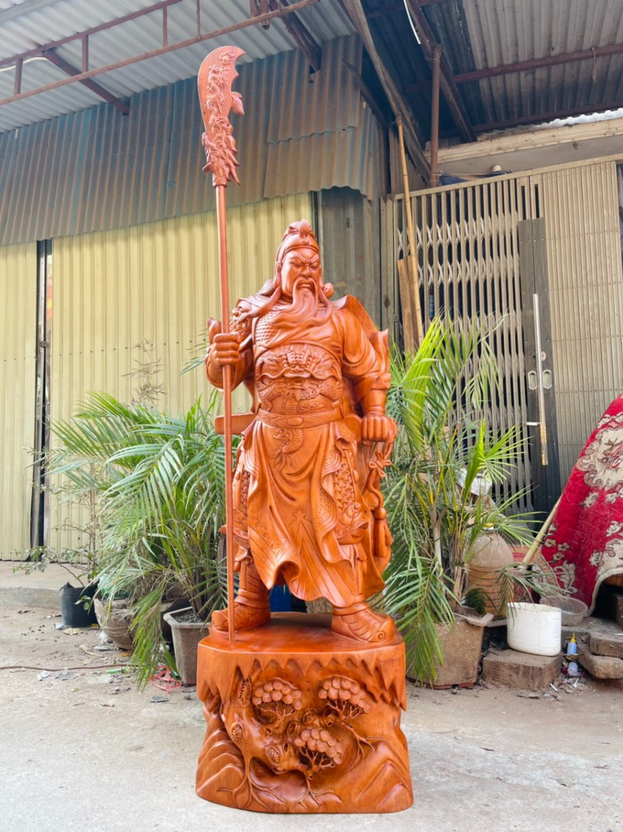 Tượng Gỗ Quan Công Trấn Thạch Trừ Tà Cao 1m5