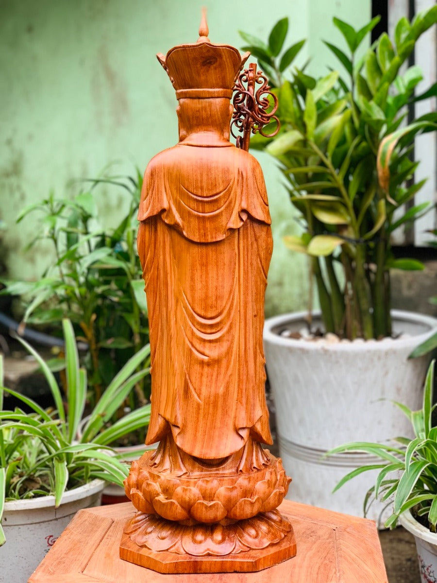 Tượng Địa Tạng Vương Đứng Đài Sen Cao 50