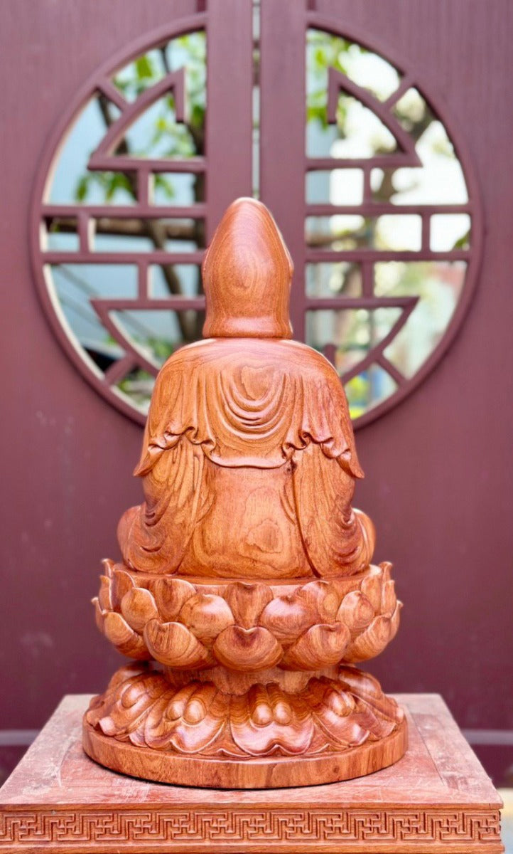 Tượng Bồ Tát Quan Âm Tọa Đài Sen Cao 50cm Cao Cấp