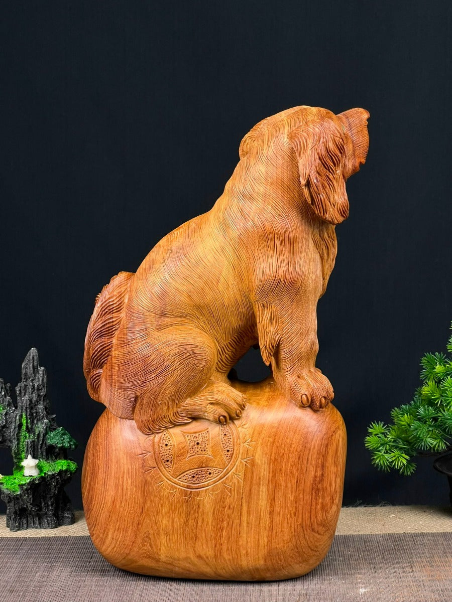 Tượng Linh Vật Con Chó - Cún Ngự Bao Tiền Tài Lộc