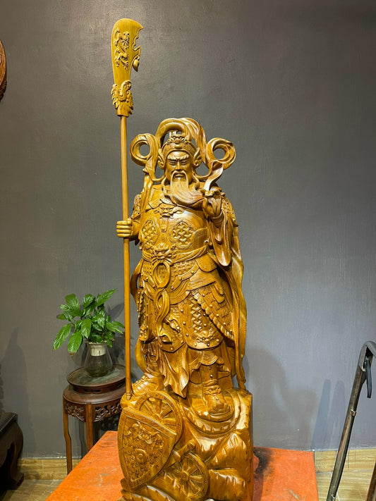 Tượng quan công quan vân trường gỗ ngọc am cao 121cm