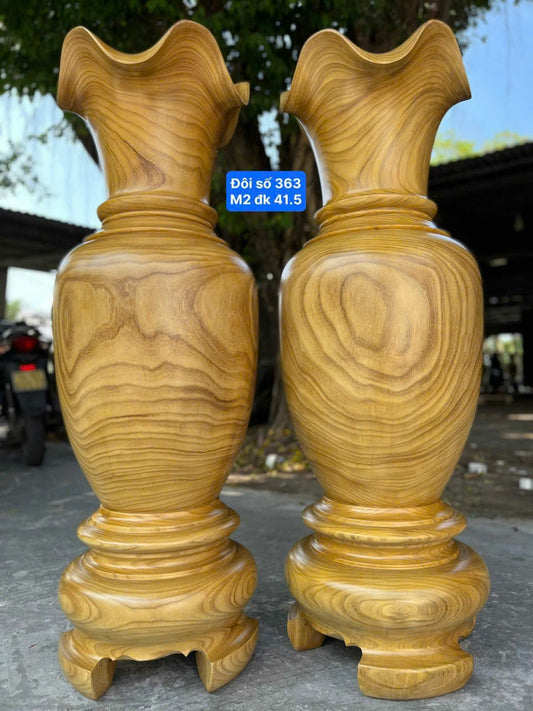 Lục Bình Gỗ Cẩm Vàng Siêu Vân Đẹp, Liền Nguyên Khối  Cao 120cm