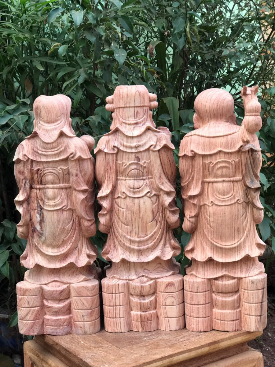 Tam Đa Phúc Lộc Thọ Gỗ Hương Đá