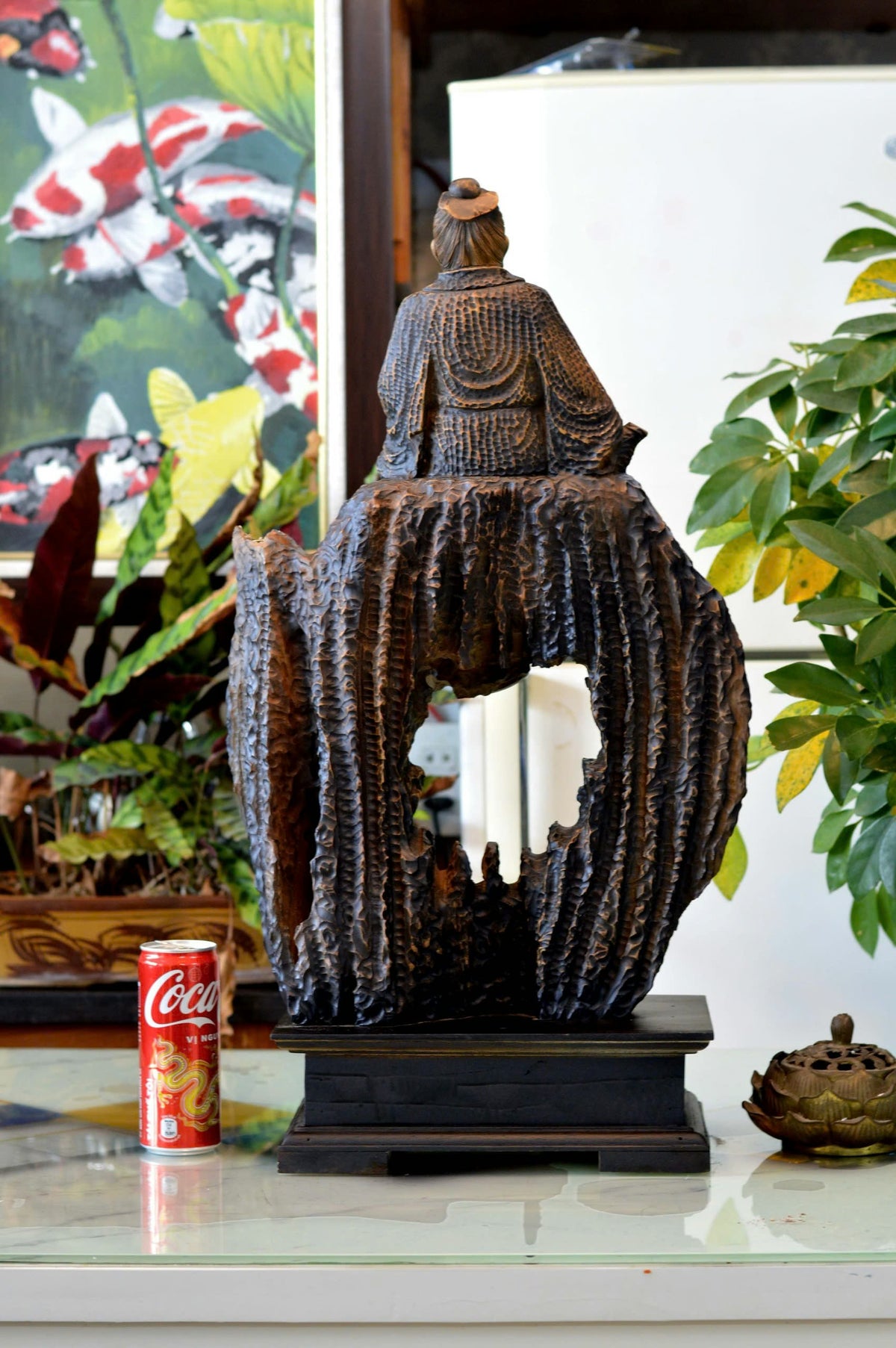 Tác Phẩm Nghệ Thuật Ngồi Lũa Thần Trà - Cao 68cm