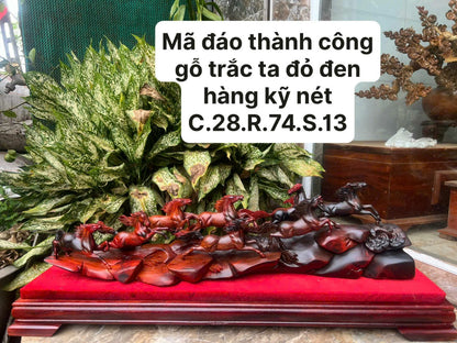 Mã đáo Thành Công Gỗ Trắc Ta đỏ đen Ngang 74