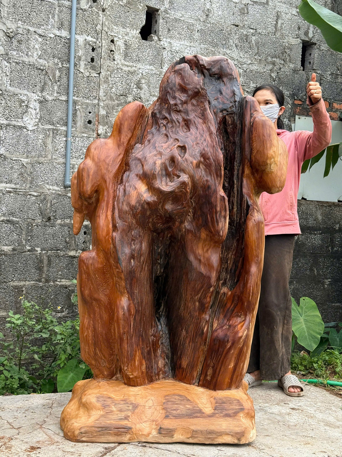 Phôi Gỗ Tự Nhiên Lũa Ngọc Am Nghệ Thuật Kích Thước 145x88x40cm 250kg