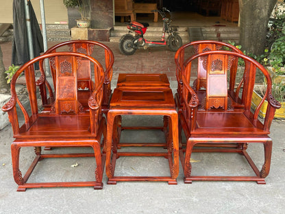 Bộ Đôn Ghế 3 Món Minh Đế Gỗ Hương Ta