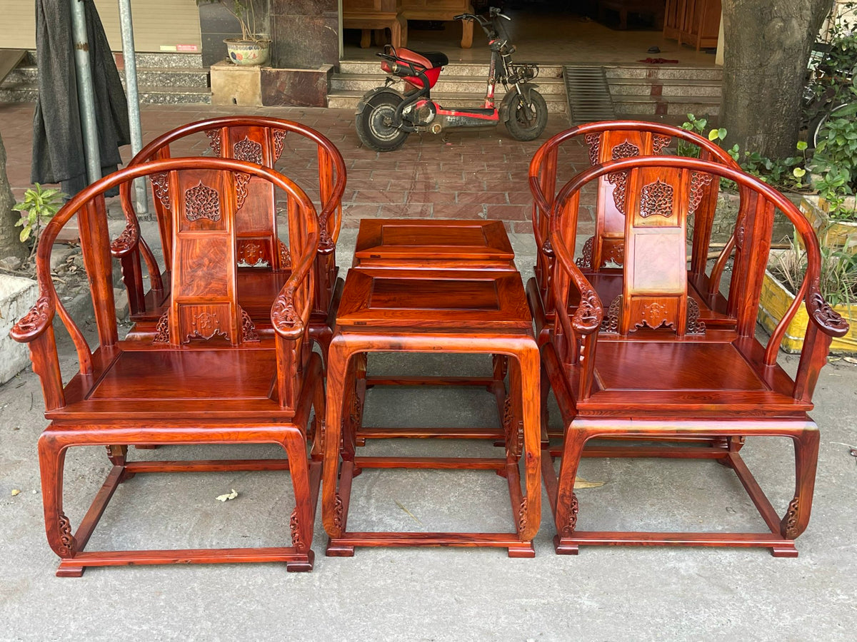 Bộ Đôn Ghế 3 Món Minh Đế Gỗ Hương Ta