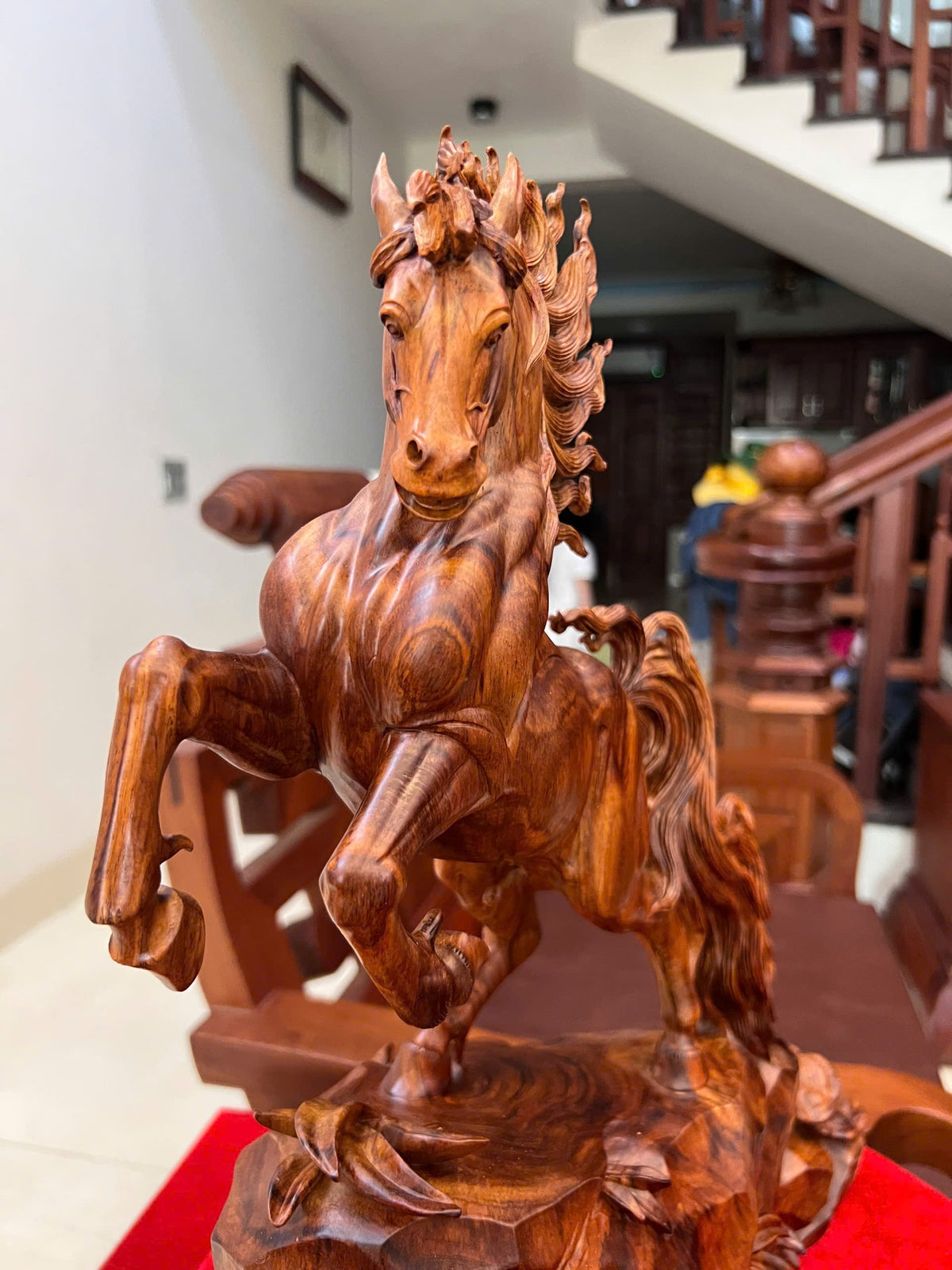 Tượng Linh Vật Ngựa Gỗ Sưa Bắc - Nhất Mã Cao 45
