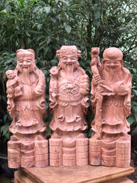 Tam Đa Phúc Lộc Thọ Gỗ Hương Đá