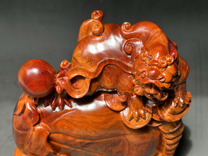 Tượng Linh Vật Phong Thủy Nghê Béo Gỗ Hương - Mang Tài Lộc, Cao 50