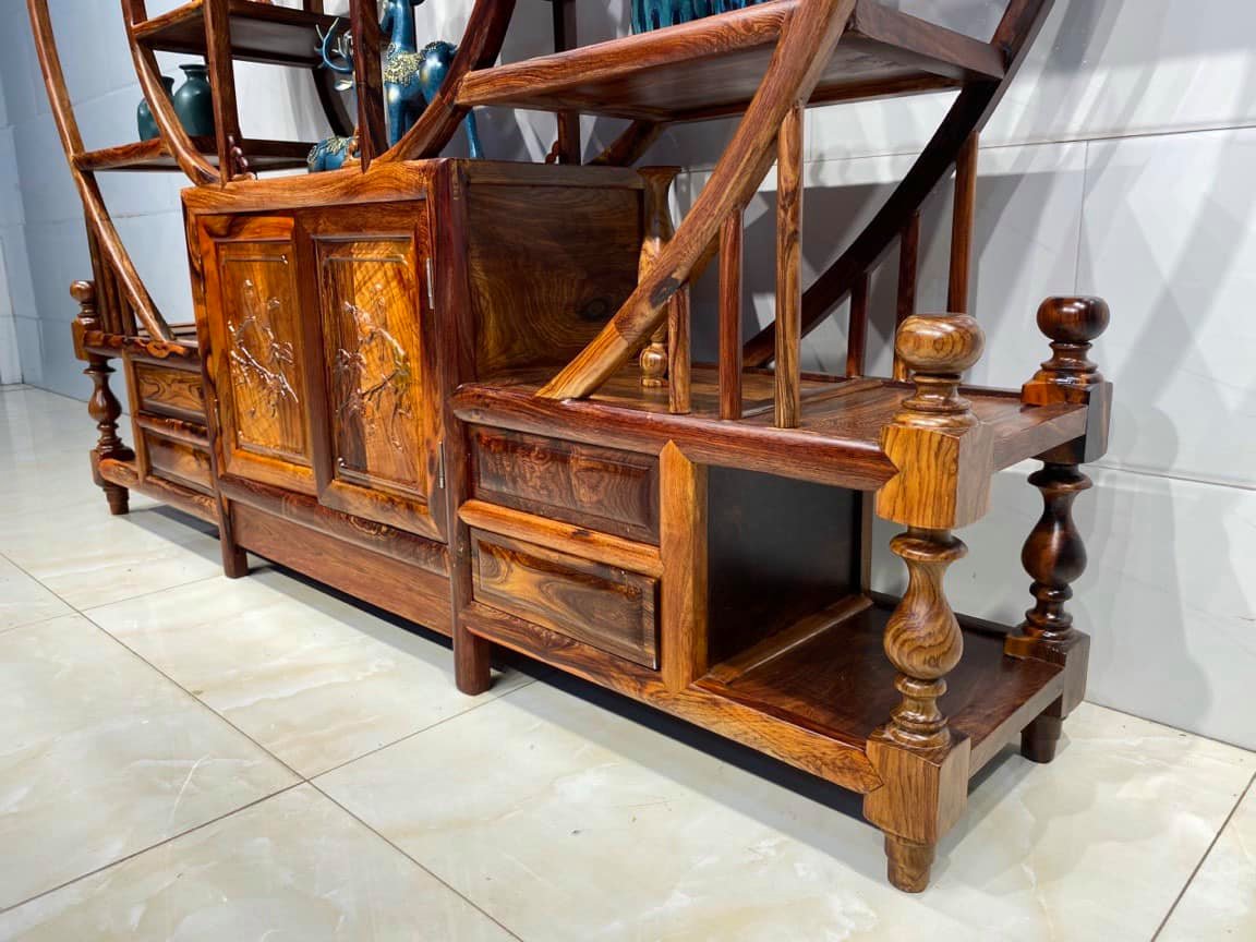 Mẫu Kệ Tủ Kiểu Xưa Cổ Dáng Vòm Tròn Cao Cấp Gỗ Cẩm Việt