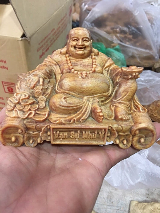 Tượng Gỗ Di Lặc Để Xe Ô Tô Gỗ Huyết Long