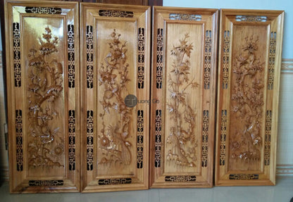 Tranh Gỗ  Bốn Mùa - Khung Kép