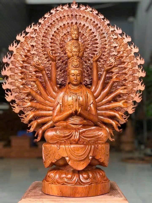 Tượng Phật Thiên Thủ Thiên Nhãn - Gỗ Hương Cao 61cm