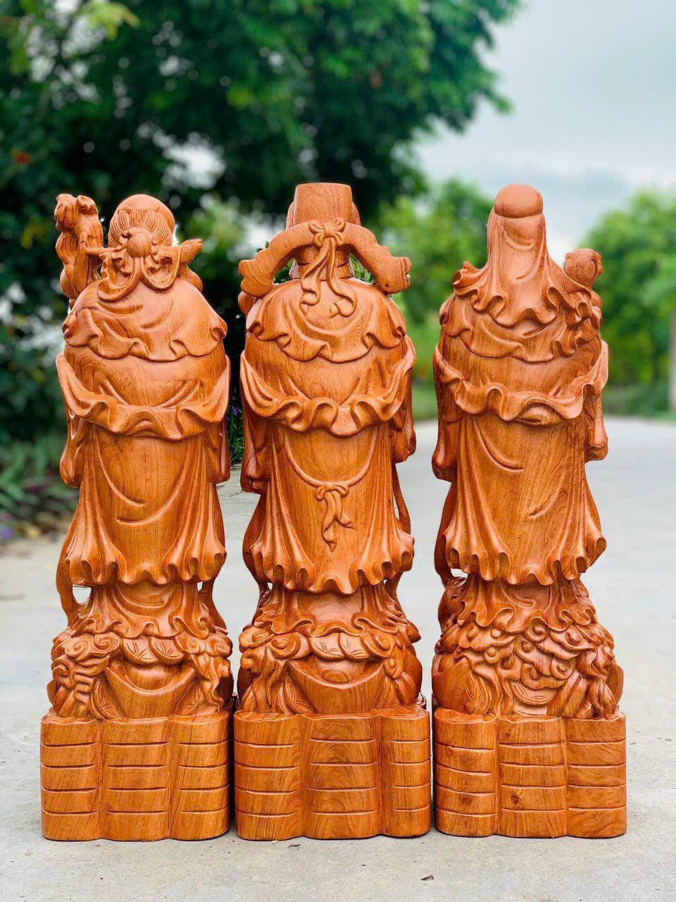 Tượng Tam Đa Phúc Lộc ThọGỗ Phong Thủy Cao 60